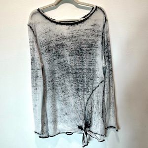 Susina Burnout Tie Knot Speckled Long Sleeve Lightweight Top Women’s Size 1X